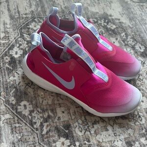 Nike Fuchsia and White Slip-On Shoes